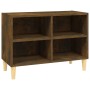 Mueble de TV patas de madera maciza roble ahumado 69,5x30x50 cm de vidaXL, Muebles TV - Ref: Foro24-813146, Precio: 27,99 €, ...