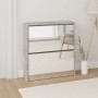 Mueble zapatero con espejo 2 niveles gris hormigón 63x17x67 cm de vidaXL, Zapateros y organizadores de calzado - Ref: Foro24-...