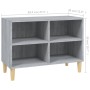 Mueble de TV patas madera maciza gris Sonoma 69,5x30x50 cm de vidaXL, Muebles TV - Ref: Foro24-813147, Precio: 36,42 €, Descu...