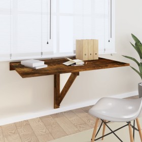 Smoked oak plywood folding wall table 100x60x56 cm by vidaXL, Folding tables - Ref: Foro24-342650, Price: 68,69 €, Discount: %