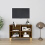 Mueble de TV patas madera maciza roble marrón 69,5x30x50 cm de vidaXL, Muebles TV - Ref: Foro24-813148, Precio: 37,97 €, Desc...