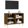 Mueble de TV patas madera maciza roble marrón 69,5x30x50 cm de vidaXL, Muebles TV - Ref: Foro24-813148, Precio: 37,97 €, Desc...