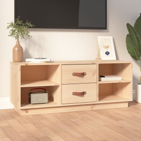 Solid pine wood TV cabinet 100x34x40 cm by vidaXL, TV Furniture - Ref: Foro24-818225, Price: 79,05 €, Discount: %