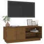 Mueble de TV madera maciza de pino marrón miel 105x34x40 cm de vidaXL, Muebles TV - Ref: Foro24-818223, Precio: 63,99 €, Desc...