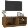 Solid pine wood TV cabinet honey brown 105x34x40 cm by vidaXL, TV Furniture - Ref: Foro24-818223, Price: 60,66 €, Discount: %