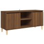 Mueble de TV patas madera maciza marrón roble 103,5x35x50 cm de vidaXL, Muebles TV - Ref: Foro24-813160, Precio: 75,46 €, Des...