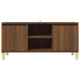 Mueble de TV patas madera maciza marrón roble 103,5x35x50 cm de vidaXL, Muebles TV - Ref: Foro24-813160, Precio: 75,46 €, Des...