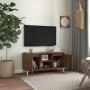 Mueble de TV patas madera maciza marrón roble 103,5x35x50 cm de vidaXL, Muebles TV - Ref: Foro24-813160, Precio: 75,46 €, Des...