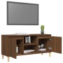 Mueble de TV patas madera maciza marrón roble 103,5x35x50 cm de vidaXL, Muebles TV - Ref: Foro24-813160, Precio: 75,46 €, Des...