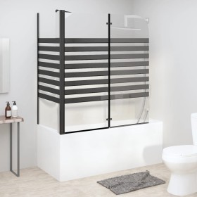 Striped tempered glass bathroom screen 120x68x130 cm by vidaXL, shower doors - Ref: Foro24-151863, Price: 243,97 €, Discount: %