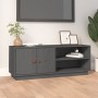 Mueble de TV de madera maciza de pino gris 105x34x40 cm de vidaXL, Muebles TV - Ref: Foro24-818222, Precio: 82,99 €, Descuent...