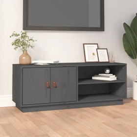 Gray pine solid wood TV cabinet 105x34x40 cm by vidaXL, TV Furniture - Ref: Foro24-818222, Price: 82,99 €, Discount: %