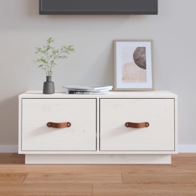 Solid white pine wood TV cabinet 80x34x35 cm by vidaXL, TV Furniture - Ref: Foro24-818241, Price: 59,34 €, Discount: %