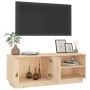 Solid pine wood TV cabinet 105x34x40 cm by vidaXL, TV Furniture - Ref: Foro24-818220, Price: 86,43 €, Discount: %