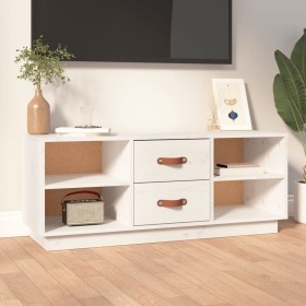 Solid white pine wood TV stand 100x34x40 cm by vidaXL, TV Furniture - Ref: Foro24-818226, Price: 69,99 €, Discount: %