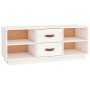 Mueble de TV de madera maciza de pino blanco 100x34x40 cm de vidaXL, Muebles TV - Ref: Foro24-818226, Precio: 69,88 €, Descue...