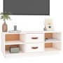 Mueble de TV de madera maciza de pino blanco 100x34x40 cm de vidaXL, Muebles TV - Ref: Foro24-818226, Precio: 69,88 €, Descue...