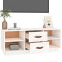 Mueble de TV de madera maciza de pino blanco 100x34x40 cm de vidaXL, Muebles TV - Ref: Foro24-818226, Precio: 69,88 €, Descue...