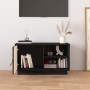 Mueble de TV de madera maciza de pino negro 70x34x40 cm de vidaXL, Muebles TV - Ref: Foro24-818239, Precio: 63,84 €, Descuent...