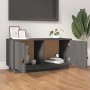 Solid pine wood TV stand in gray, measuring 80x34x40 cm. by vidaXL, TV Furniture - Ref: Foro24-818232, Price: 67,99 €, Discou...