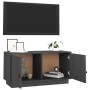 Solid pine wood TV stand in gray, measuring 80x34x40 cm. by vidaXL, TV Furniture - Ref: Foro24-818232, Price: 67,99 €, Discou...