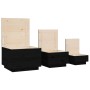 Storage boxes with lid 3 pcs solid black pine wood by vidaXL, Lockers and storage cabinets - Ref: Foro24-818249, Price: 103,4...