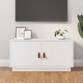 Solid white pine wood TV cabinet 80x34x40 cm by vidaXL, TV Furniture - Ref: Foro24-818231, Price: 71,87 €, Discount: %