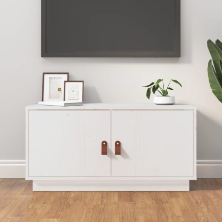 Solid white pine wood TV cabinet 80x34x40 cm by vidaXL, TV Furniture - Ref: Foro24-818231, Price: 76,15 €, Discount: %