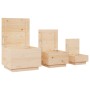 Cajas de almacenaje con tapa 3 piezas madera maciza pino de vidaXL, Taquillas y armarios de almacenamiento - Ref: Foro24-8182...