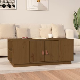 Mesa de centro madera maciza de pino marrón miel 100x50x41 cm de vidaXL, Mesas de centro - Ref: Foro24-818258, Precio: 142,99...