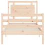 Bed frame with solid wood headboard 100x200 cm by vidaXL, Beds and slatted bases - Ref: Foro24-3194041, Price: 112,45 €, Disc...