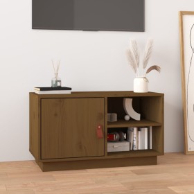 Mueble de TV madera maciza de pino marrón miel 70x34x40 cm de vidaXL, Muebles TV - Ref: Foro24-818238, Precio: 78,99 €, Descu...