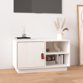 Mueble de TV de madera maciza de pino blanco 70x34x40 cm de vidaXL, Muebles TV - Ref: Foro24-818236, Precio: 63,99 €, Descuen...