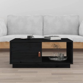 Solid black pine wood coffee table 80x50x35.5 cm by vidaXL, Coffee table - Ref: Foro24-818264, Price: 65,99 €, Discount: %