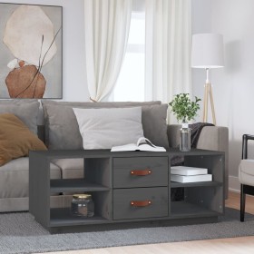 Solid gray pine wood coffee table 100x50x41 cm by vidaXL, Coffee table - Ref: Foro24-818272, Price: 122,99 €, Discount: %