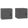 Wall cabinets 2 pcs solid gray pine wood 31.5x30x30 cm by vidaXL, Shelves and shelves - Ref: Foro24-818360, Price: 52,88 €, D...