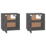 Wall cabinets 2 pcs solid gray pine wood 31.5x30x30 cm by vidaXL, Shelves and shelves - Ref: Foro24-818360, Price: 52,88 €, D...