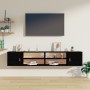 Wall cabinets 2 units solid black pine wood 80x30x30 cm by vidaXL, Shelves and shelves - Ref: Foro24-818394, Price: 80,19 €, ...