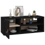 Wall cabinets 2 units solid black pine wood 80x30x30 cm by vidaXL, Shelves and shelves - Ref: Foro24-818394, Price: 80,19 €, ...