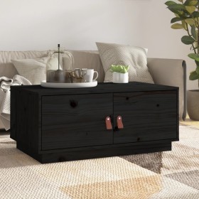 Solid black pine wood coffee table 80x50x35 cm by vidaXL, Coffee table - Ref: Foro24-818254, Price: 89,33 €, Discount: %