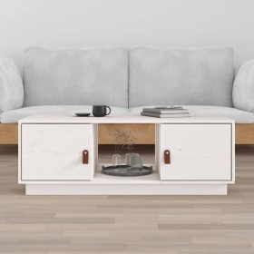 Mesa de centro de madera maciza de pino blanco 100x50x35 cm de vidaXL, Mesas de centro - Ref: Foro24-818266, Precio: 74,34 €,...