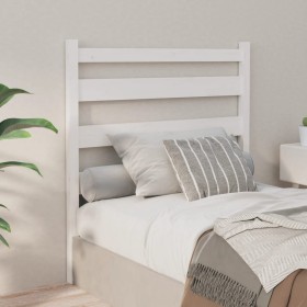 Solid white pine wood bed headboard 106x4x100 cm by vidaXL, Headboards and footboards - Ref: Foro24-818406, Price: 46,99 €, D...