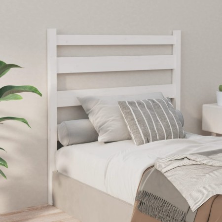 Solid white pine wood bed headboard 106x4x100 cm by vidaXL, Headboards and footboards - Ref: Foro24-818406, Price: 45,13 €, D...