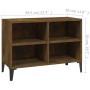 TV-Schrank mit Metallbeinen aus geräucherter Eiche, 69,5 x 30 x 50 cm von vidaXL, TV-Möbel - Ref: Foro24-813149, Preis: 37,85...