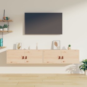 Wall cabinets 2 pcs solid pine wood 80x30x30 cm by vidaXL, Shelves and shelves - Ref: Foro24-818376, Price: 138,48 €, Discoun...