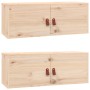 Armarios de pared 2 uds madera maciza de pino 80x30x30 cm de vidaXL, Estantes y estanterías - Ref: Foro24-818376, Precio: 138...