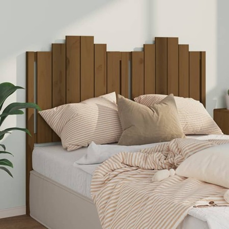 Honey brown solid pine wood bed headboard 141x4x110 cm by vidaXL, Headboards and footboards - Ref: Foro24-818468, Price: 69,9...