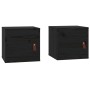 Wall cabinets 2 pcs solid black pine wood 31.5x30x30 cm by vidaXL, Shelves and shelves - Ref: Foro24-818364, Price: 73,27 €, ...