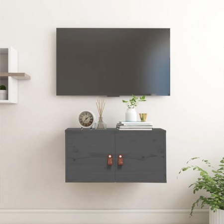 Gray solid pine wood wall cabinet 60x30x30 cm by vidaXL, Shelves and shelves - Ref: Foro24-818369, Price: 53,64 €, Discount: %