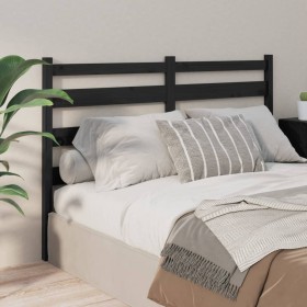 Solid black pine wood bed headboard 186x4x100 cm by vidaXL, Headboards and footboards - Ref: Foro24-818439, Price: 36,70 €, D...